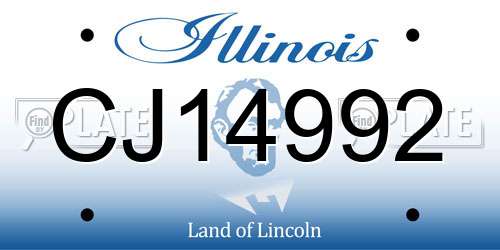 CJ14992 Illinois License Plate