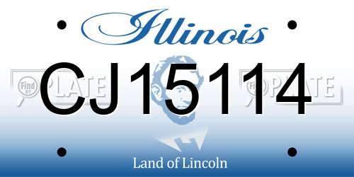 CJ15114 Illinois License Plate