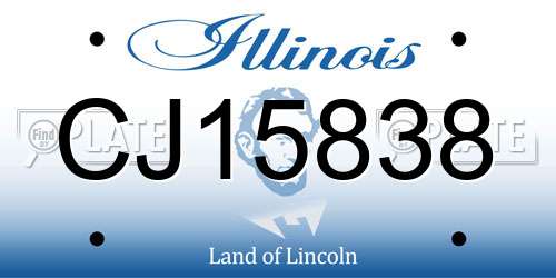 CJ15838 Illinois License Plate