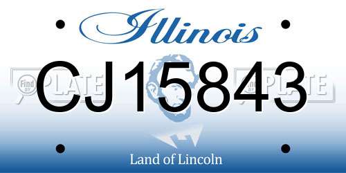 CJ15843 Illinois License Plate
