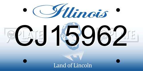 CJ15962 Illinois License Plate