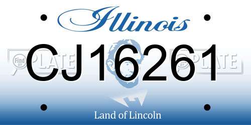 CJ16261 Illinois License Plate