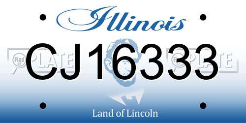 CJ16333 Illinois License Plate
