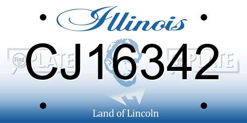 CJ16342 Illinois License Plate