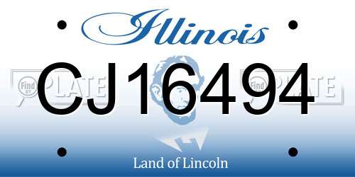 CJ16494 Illinois License Plate
