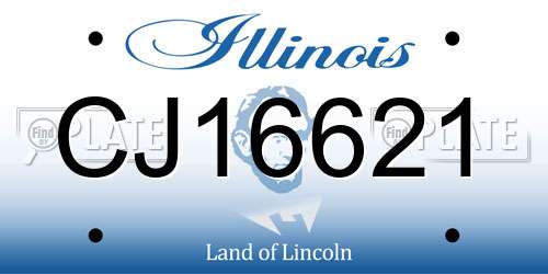 CJ16621 Illinois License Plate