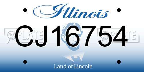 CJ16754 Illinois License Plate