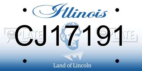 CJ17191 Illinois License Plate