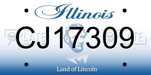 CJ17309 Illinois License Plate