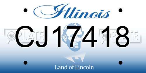 CJ17418 Illinois License Plate