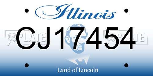 CJ17454 Illinois License Plate