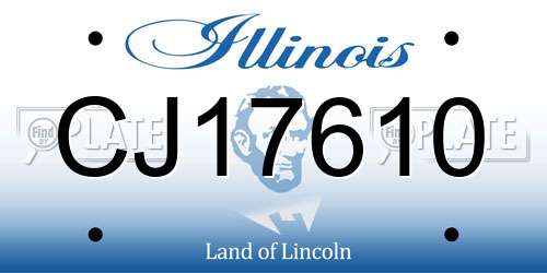 CJ17610 Illinois License Plate