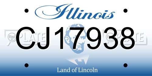 CJ17938 Illinois License Plate