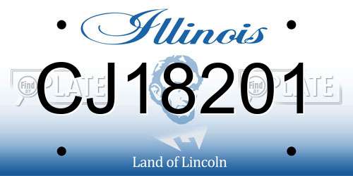 CJ18201 Illinois License Plate
