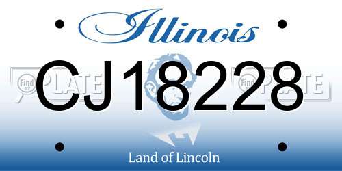 CJ18228 Illinois License Plate
