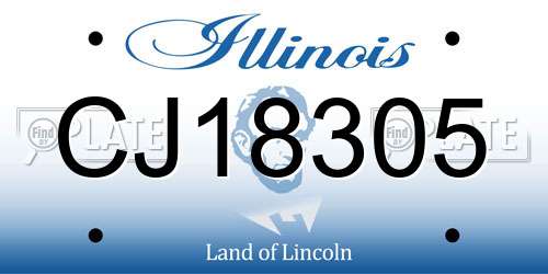 CJ18305 Illinois License Plate
