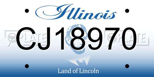 CJ18970 Illinois License Plate