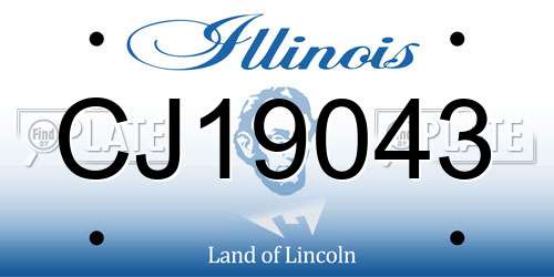 CJ19043 Illinois License Plate