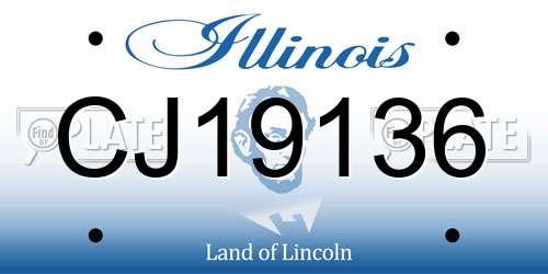 CJ19136 Illinois License Plate