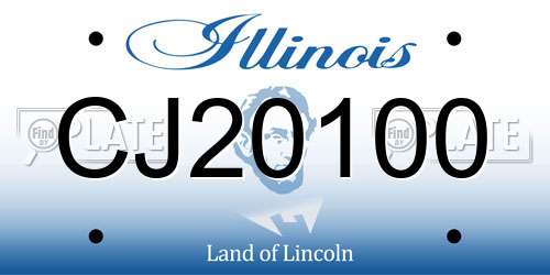 CJ20100 Illinois License Plate