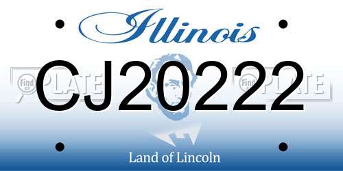 CJ20222 Illinois License Plate