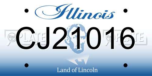 CJ21016 Illinois License Plate