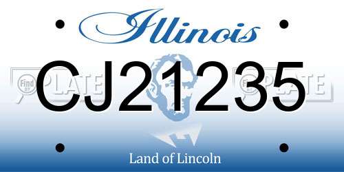 CJ21235 Illinois License Plate