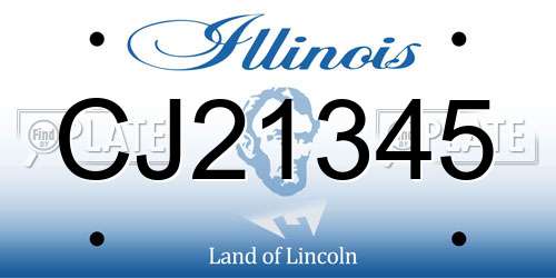 CJ21345 Illinois License Plate