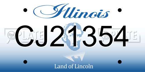 CJ21354 Illinois License Plate