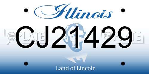 CJ21429 Illinois License Plate