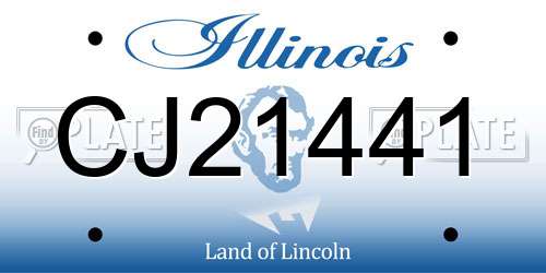 CJ21441 Illinois License Plate