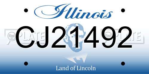 CJ21492 Illinois License Plate