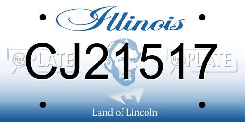CJ21517 Illinois License Plate