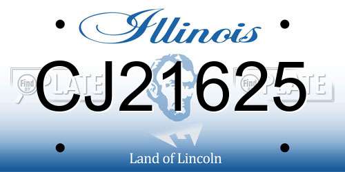 CJ21625 Illinois License Plate