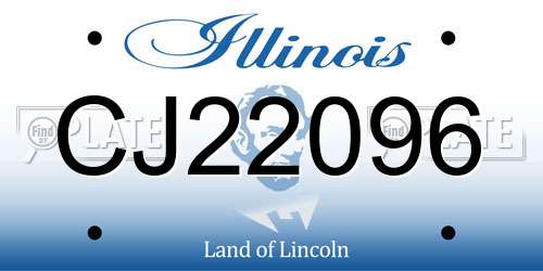 CJ22096 Illinois License Plate