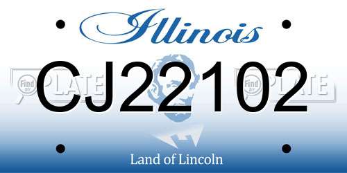 CJ22102 Illinois License Plate