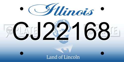 CJ22168 Illinois License Plate