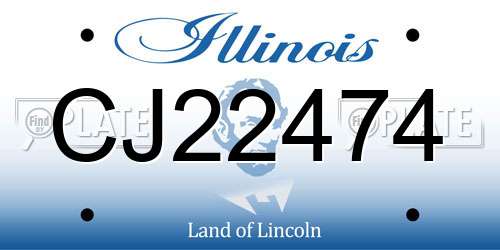 CJ22474 Illinois License Plate