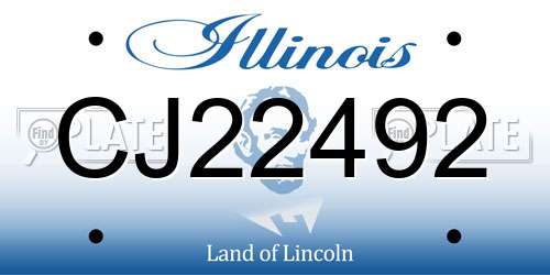 CJ22492 Illinois License Plate