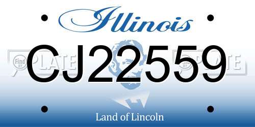 CJ22559 Illinois License Plate