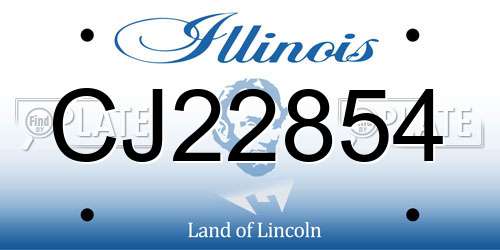 CJ22854 Illinois License Plate
