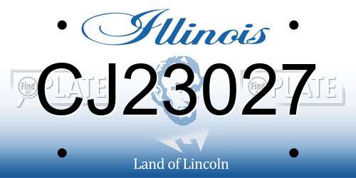 CJ23027 Illinois License Plate