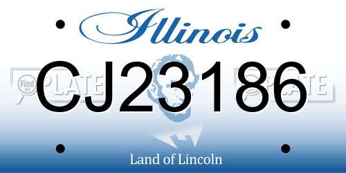 CJ23186 Illinois License Plate