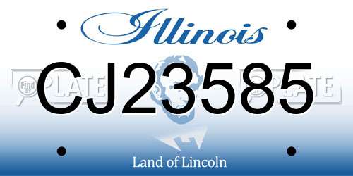 CJ23585 Illinois License Plate