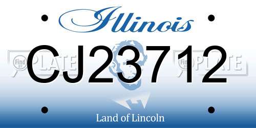 CJ23712 Illinois License Plate