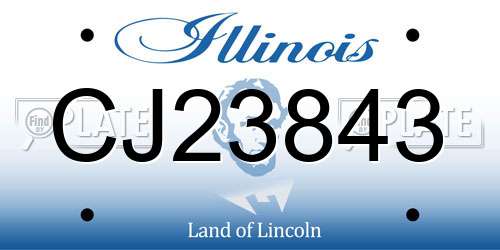 CJ23843 Illinois License Plate