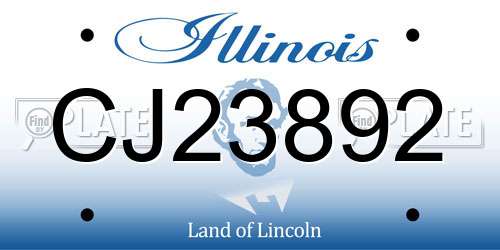 CJ23892 Illinois License Plate
