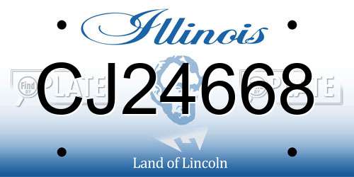 CJ24668 Illinois License Plate