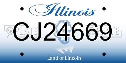 CJ24669 Illinois License Plate