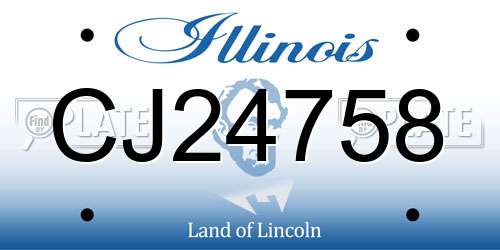 CJ24758 Illinois License Plate